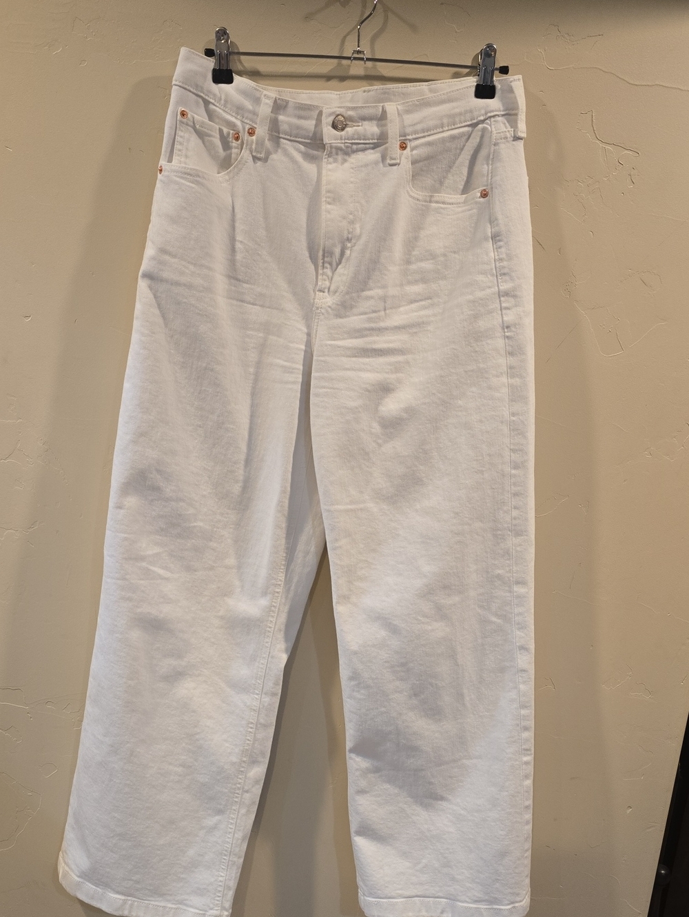 GAP White Straight Leg Jeans High Rise